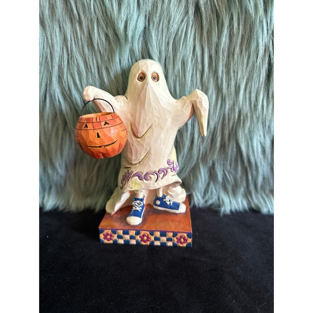 Jim Shore Ghost Halloween Figurine Trick Or Treat…2010 Enesco